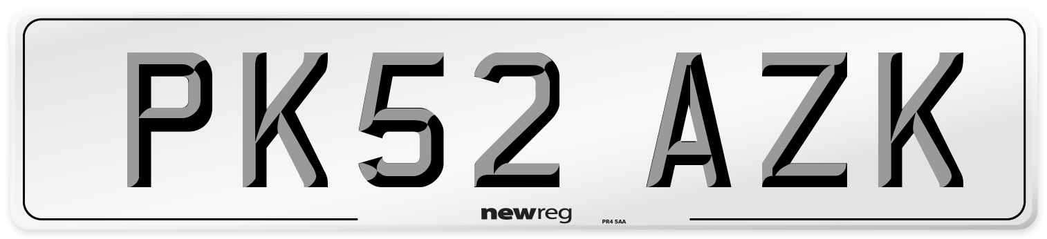 PK52 AZK Number Plate from New Reg